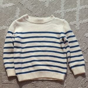 Cozy Striped Blue and Cream Kids Sweater From Minnow
